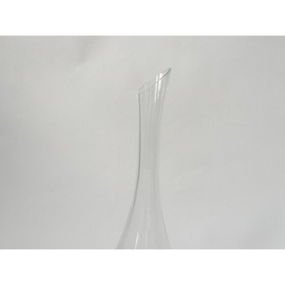 Oblique Cut Rounded Narrow Neck Vintage Clear Glass Oblique Cut Carafe | Pitcher - Picture 4 of 10